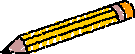 Clipart of a pencil; Actual size=135 pixels wide